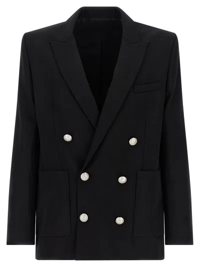 Balmain Grain De Poudre Blazer In Black