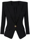 Balmain Grain De Poudre 1-button Jacket In Black
