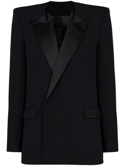 Balmain Grain De Poudre Blazer In Black