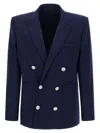 Balmain Blazer Double-breasted Silver Buttons In Blue