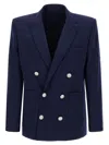 Balmain Blazer Double-breasted Silver Buttons In Blue