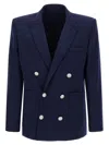 Balmain Blazer Double-breasted Silver Buttons In Blue