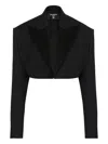 Balmain Grain-de-poudre Buttoned Jacket In Black