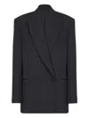 Balmain Grain-de-poudre Double-breasted Blazer In Black