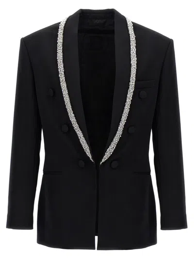 BALMAIN BALMAIN GRAIN DE POUDRE EMBROIDERED COLLAR JACKET