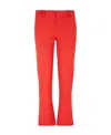 Balmain Grain De Poudre Flared Cropped Trousers In Red