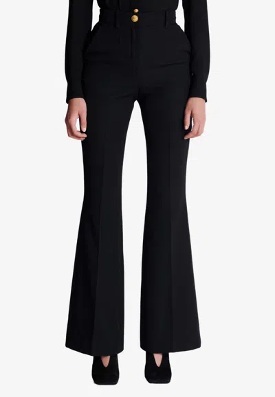 Balmain Grain De Poudre Tailored Pants In Black