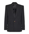 Balmain Grain De Poudre Wool 1-button Jacket In Black