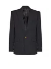 Balmain Grain De Poudre Wool 1-button Jacket In Black