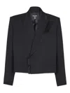 Balmain Grain De Poudre Wool Blazer In Black