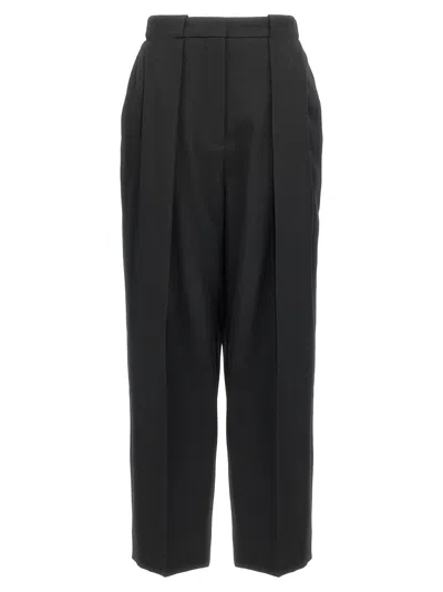 Balmain Grain De Poudre Wool Trousers In Black