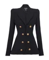 Balmain Button-embellished Wool Blazer In Black