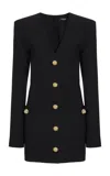 Balmain Black Button Tailored Mini Dress
