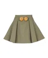 Balmain Pleated Grain Du Poudre Wool Mini Skirt In Gray