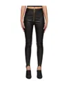 Balmain Grain Zipper Leggings In Black