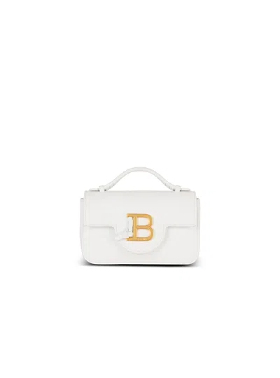 Balmain Grained Calfskin B-buzz 17 Mini Bag In White