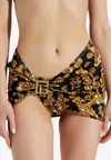 Balmain Grape Print Asymmetrical Sarong In Gold