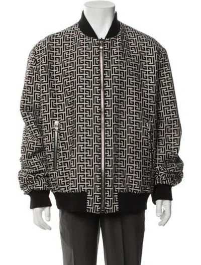 Pre-owned Balmain Graphic Print Bomber Jacket In Multicolor