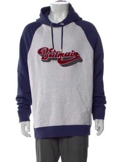 Pre-owned Balmain Graphic Print Crew Neck Hoodie In Multi