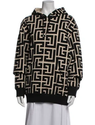 Pre-owned Balmain Graphic Print Crew Neck Hoodie In Multicolor