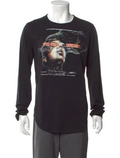 Pre-owned Balmain Graphic Print Crew Neck Pullover In Black