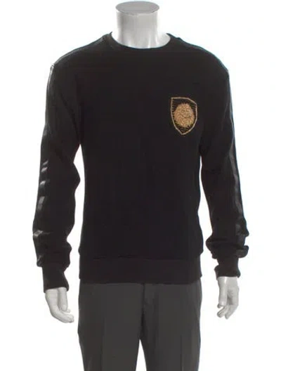 Pre-owned Balmain Graphic Print Crew Neck Pullover In Black