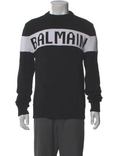 Pre-owned Balmain Graphic Print Crew Neck Pullover W/ Tags In Gray