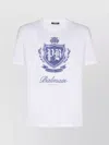 Balmain Short-sleeved T-shirt With College Emblem Print In White