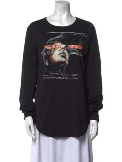 Pre-owned Balmain Graphic Print Crew Neck Sweatshirt In Black