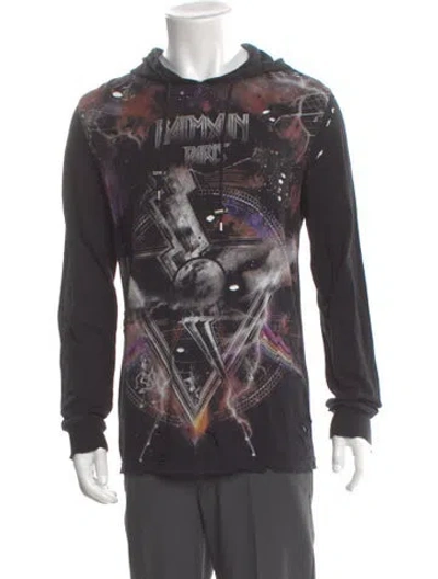 Pre-owned Balmain Graphic Print Crew Neck Sweatshirt In Gray