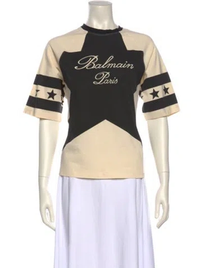 Pre-owned Balmain Graphic Print Crew Neck Sweatshirt In Neutral