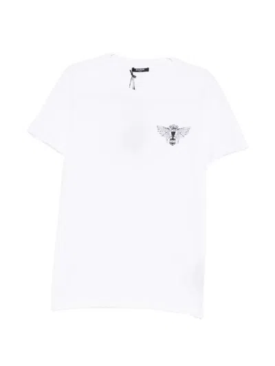 Balmain Graphic-print Crew Neck T-shirt In White