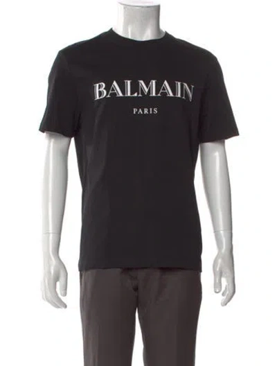 Pre-owned Balmain Graphic Print Crew Neck T-shirt In Black