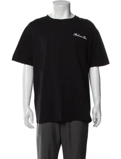 Pre-owned Balmain Graphic Print Crew Neck T-shirt In Black