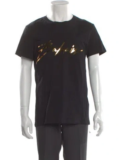 Pre-owned Balmain Graphic Print Crew Neck T-shirt In Black