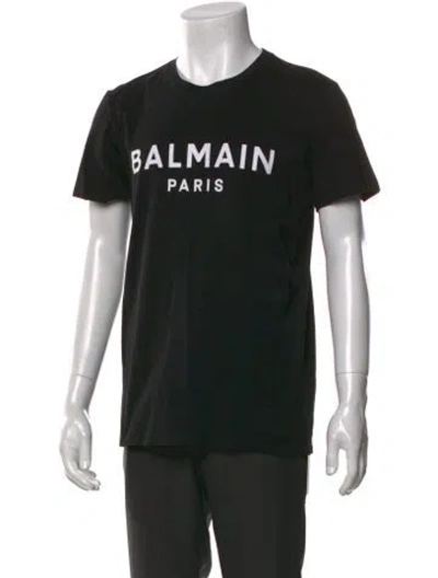 Pre-owned Balmain Graphic Print Crew Neck T-shirt In Black