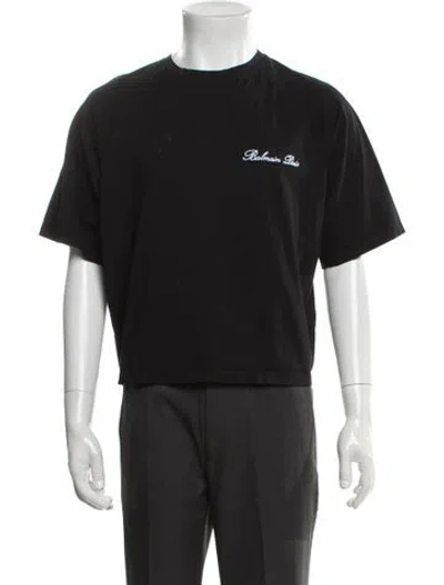Pre-owned Balmain Graphic Print Crew Neck T-shirt In Black