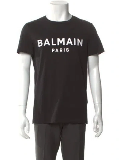 Pre-owned Balmain Graphic Print Crew Neck T-shirt In Black