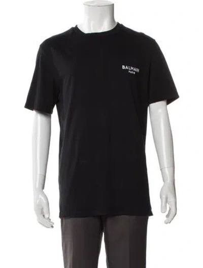 Pre-owned Balmain Graphic Print Crew Neck T-shirt In Black