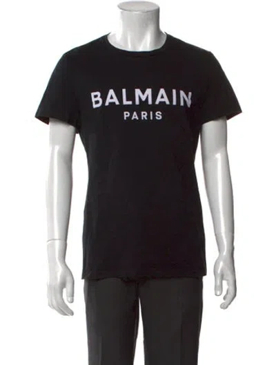 Pre-owned Balmain Graphic Print Crew Neck T-shirt In Black