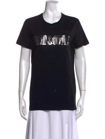 Pre-owned Balmain Graphic Print Crew Neck T-shirt In Black