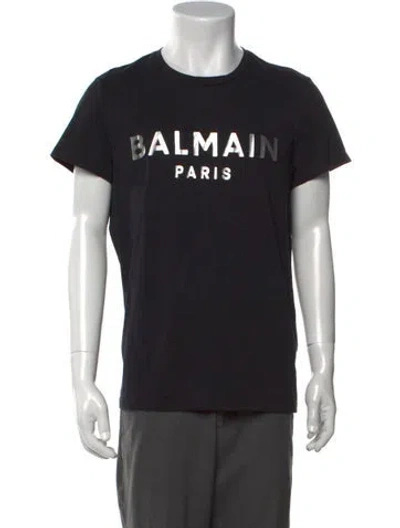 Pre-owned Balmain Graphic Print Crew Neck T-shirt In Black