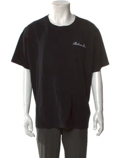 Pre-owned Balmain Graphic Print Crew Neck T-shirt In Black