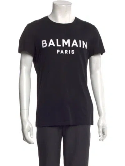 Pre-owned Balmain Graphic Print Crew Neck T-shirt In Black