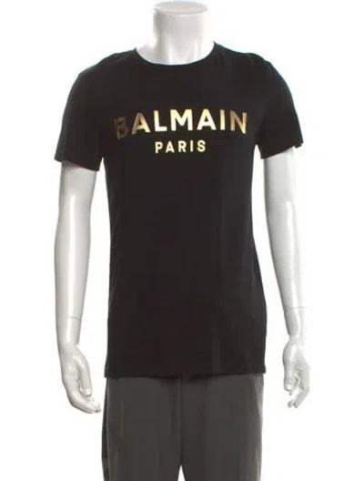 Pre-owned Balmain Graphic Print Crew Neck T-shirt In Black