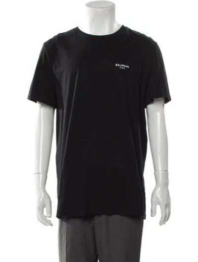 Pre-owned Balmain Graphic Print Crew Neck T-shirt In Gray