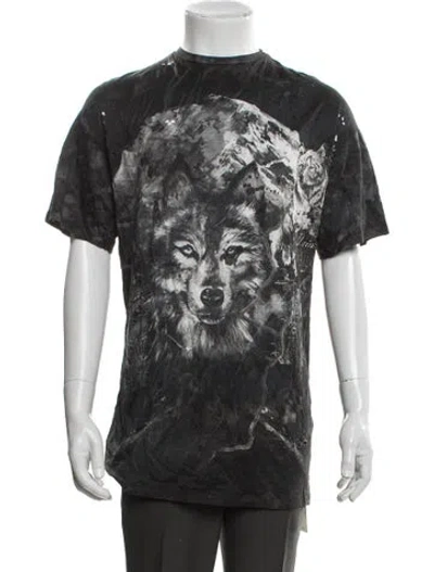 Pre-owned Balmain Graphic Print Crew Neck T-shirt In Gray