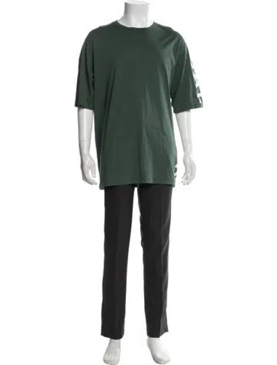 Pre-owned Balmain Graphic Print Crew Neck T-shirt In Green