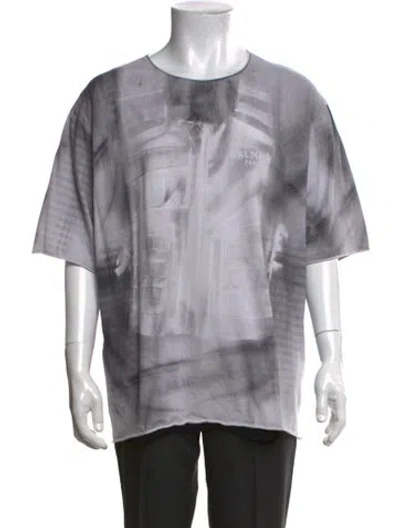 Pre-owned Balmain Graphic Print Crew Neck T-shirt In Grey