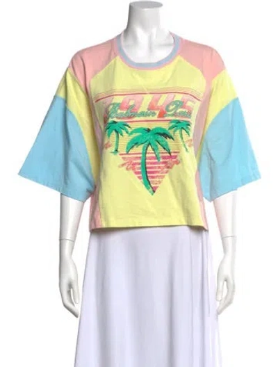 Pre-owned Balmain Graphic Print Crew Neck T-shirt In Multi